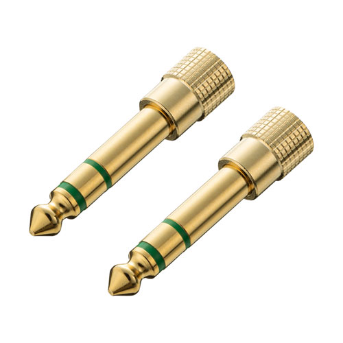 3.5mmステレオミニプラグ-6.3mmステレオ標準プラグ変換アダプタ