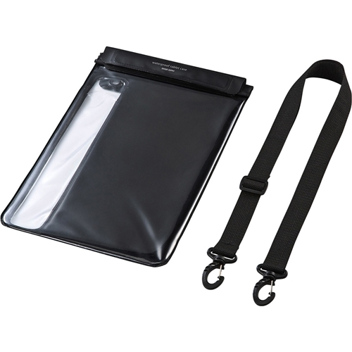 タブレット防水防塵ケース（スタンド・ショルダーベルト付き・10.1型・ブラック）