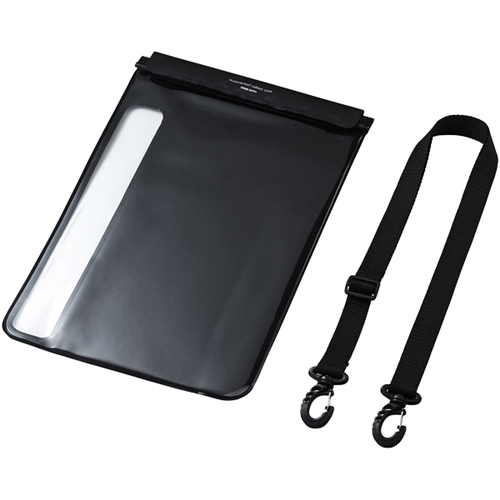 タブレット防水防塵ケース（スタンド・ショルダーベルト付き・12.9インチ・ブラック）