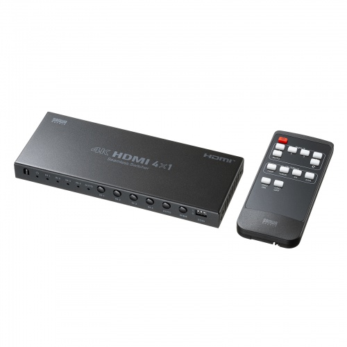 4入力1出力HDMI切替器（4K対応/シームレス切替/リモコン付き）