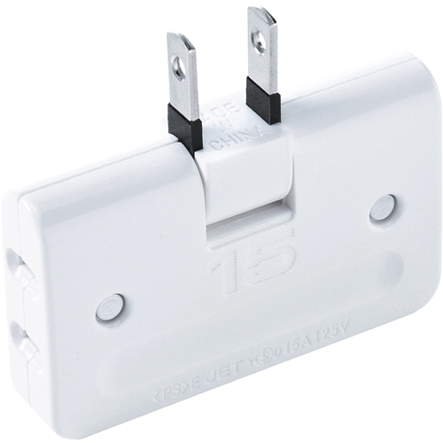 平トリプルタップ（2P・3個口・ホワイト）