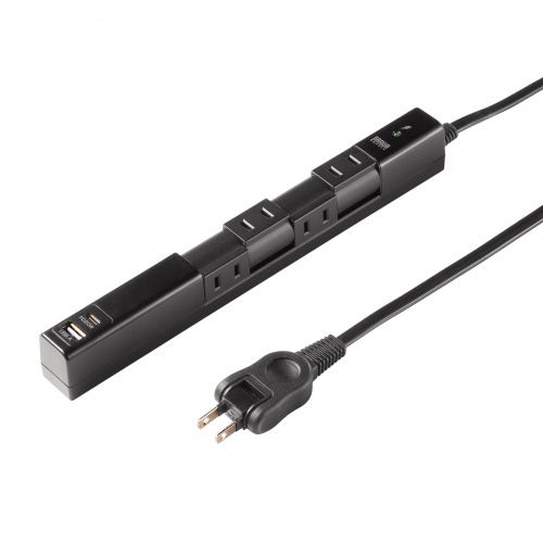 回転タップ（AC4個口＋Type-C＋USB-A・PD20W・ブラック）