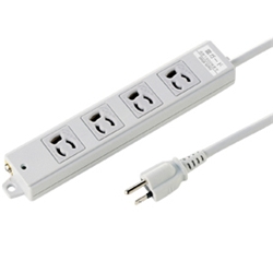 工事物件雷ガードタップ 3P・4個口 抜け止めタイプ マグネット付き 3m