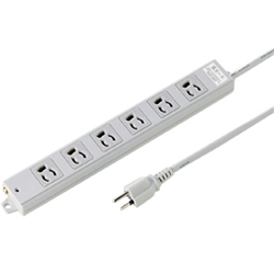 工事物件雷ガードタップ 3P・6個口 抜け止めタイプ マグネット付き 3m