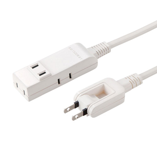 マイクロ電源タップ（収納式スイングプラグ・4個口・0.5m・ホワイト）