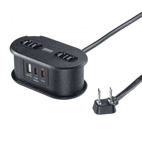 巻き取りコード式モバイルタップ（AC2個口・C×2・A×1・PD65W）