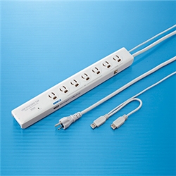 高性能雷連動タップ（3P抜け止め・7個口・2m）