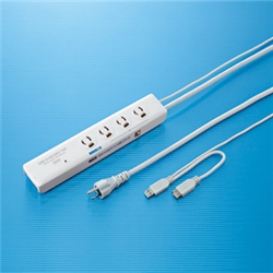 高性能雷連動タップ（3P抜け止め・4個口・2m）