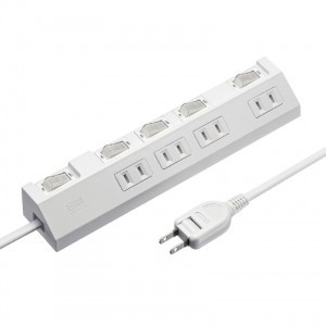 節電タップ（2P・4個口・3m・ホワイト）