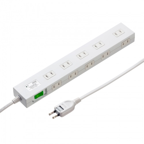 雷ガードタップ（10個口・3m・ホワイト）