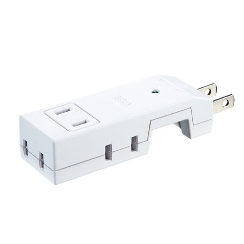 雷ガードタップ（2P・4個口・収納式スイングプラグ）