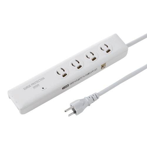 高性能雷ガードタップ（3P抜け止め・4個口・2m）