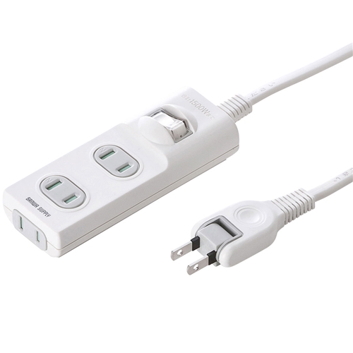 火災予防安全タップ（2P・3個口・5m・ホワイト）