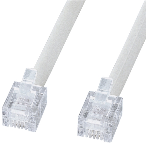 エコロジー電話ケーブル（ノーマル・ホワイト・3m）