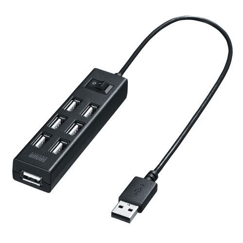 USB2.0ハブ（7ポート・ブラック）