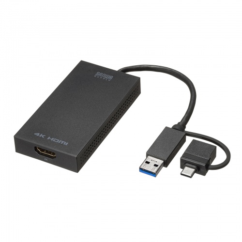 USB A/Type-C両対応HDMIディスプレイアダプタ（4K/30Hz対応）