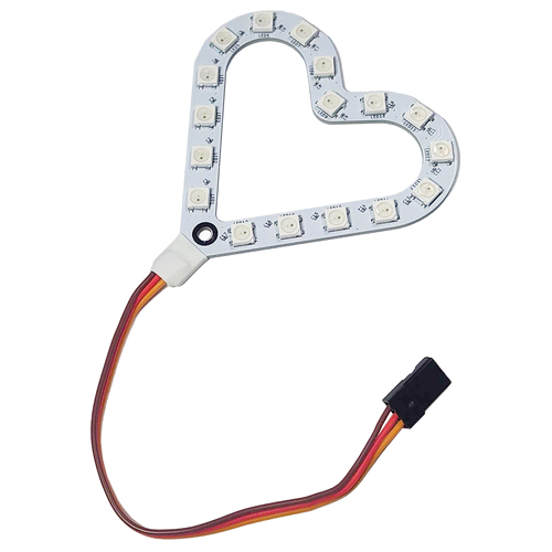 micro:bit用フルカラーLEDボード（ハート型）（1-9）