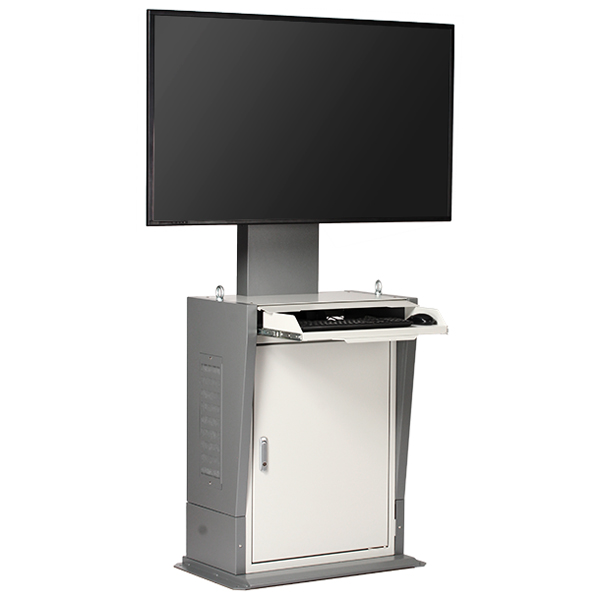 正面斜めキーボード収納台引き出し画像