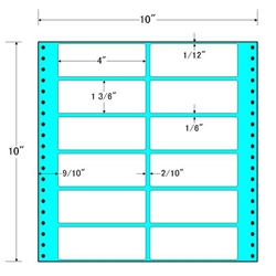 タックフォームラベル 10インチ×10インチ 12面付(1ケース500折)