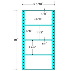 タックフォームラベル 5 5/10インチ×10インチ 4面付(1ケース1000折)