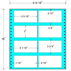 タックフォームラベル 9 4/10インチ×10インチ 8面付(1ケース500折)