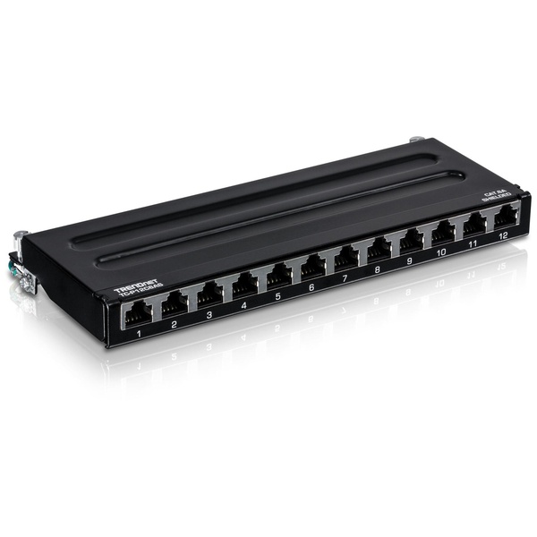 12ポート Cat6A シールド壁掛けパッチパネル