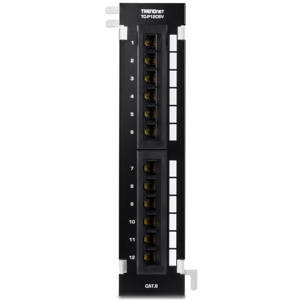 12ポート Cat6 非シールド壁掛けパッチパネル（89Dブラケット付属）
