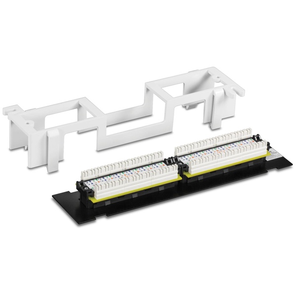 12ポート Cat6 非シールド壁掛けパッチパネル（89Dブラケット付属）