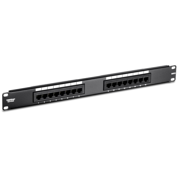 16ポート Cat6 非シールドパッチパネル
