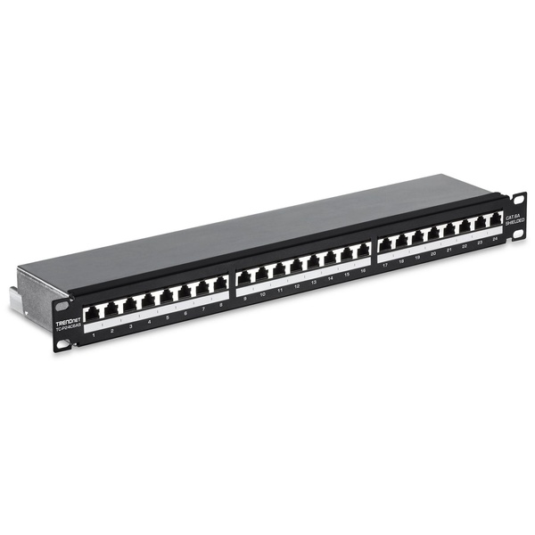 24ポート Cat6A シールド付き1Uパッチパネル
