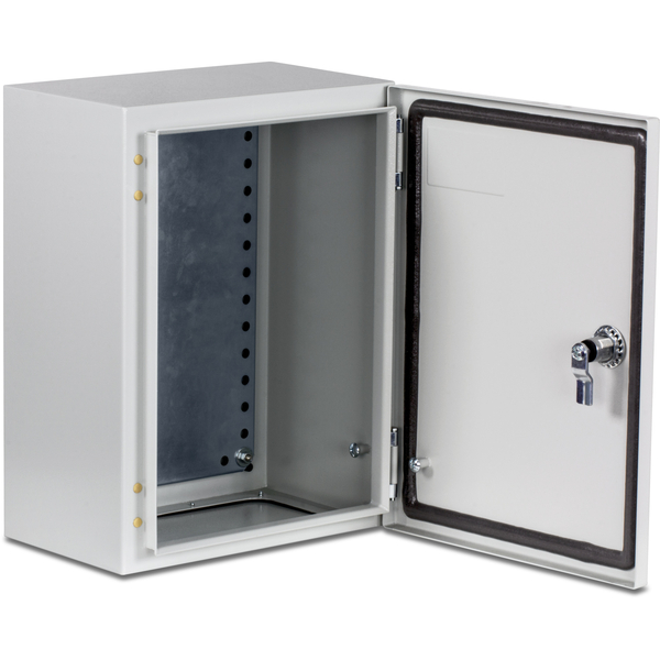 屋外用 IP66 スチール筐体 施錠可能ヒンジ付ドア