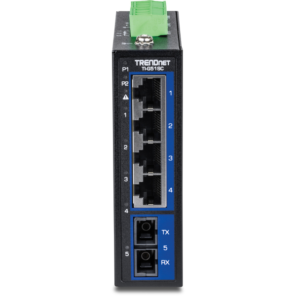 産業用 5ポート ギガビット DINレールスイッチ マルチモードSCポート付