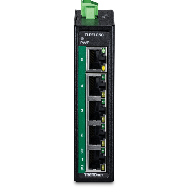 5ポート 産業用ファストイーサネットPoE+ DINレールミニスイッチ