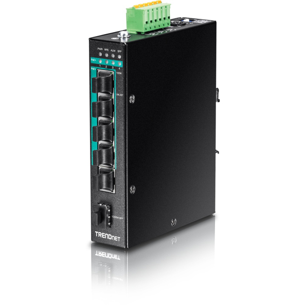 5ポート 高耐久産業用ギガビットPoE+ DINレールスイッチ