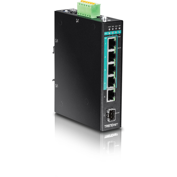5ポート 高耐久産業用ギガビットPoE+ DINレールスイッチ
