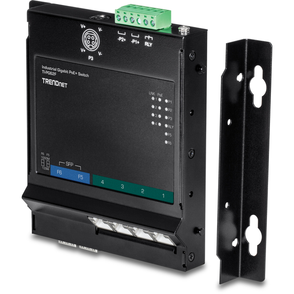 産業用 6ポート ギガビット PoE+ 壁掛けフロントアクセススイッチ
