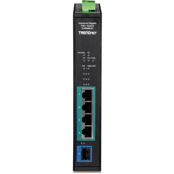 産業用 5ポート ギガビット PoE+ DINレールスイッチ -20～65℃