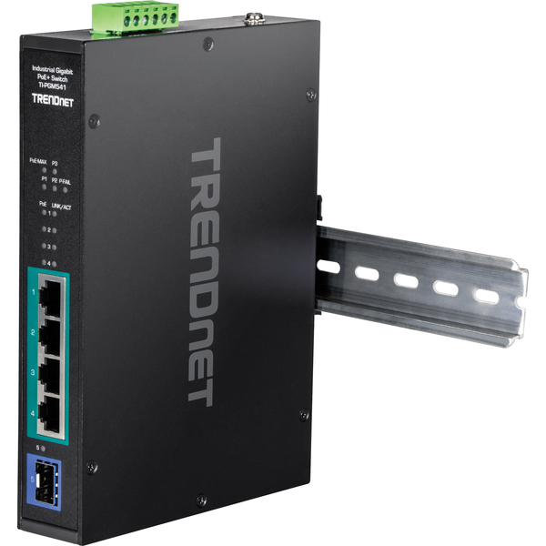 産業用 5ポート ギガビット PoE+ DINレールスイッチ -20～65℃