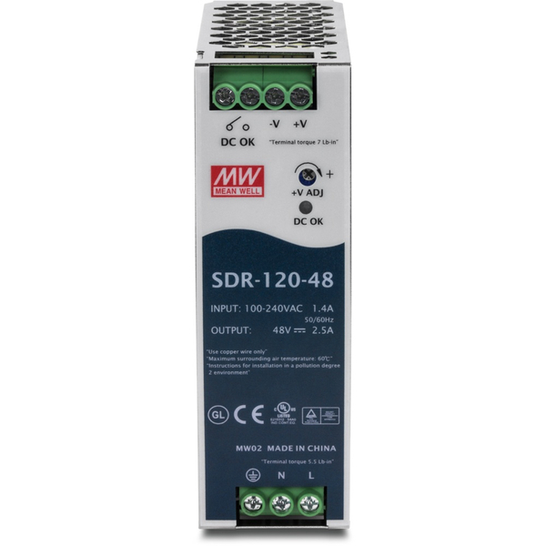 120W シングル出力産業用 DINレール電源