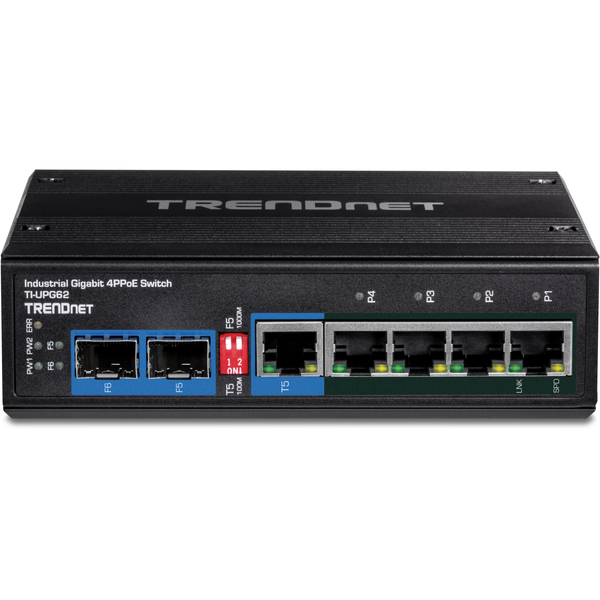 産業用 6ポート ギガビット PoE++ DINレールスイッチ