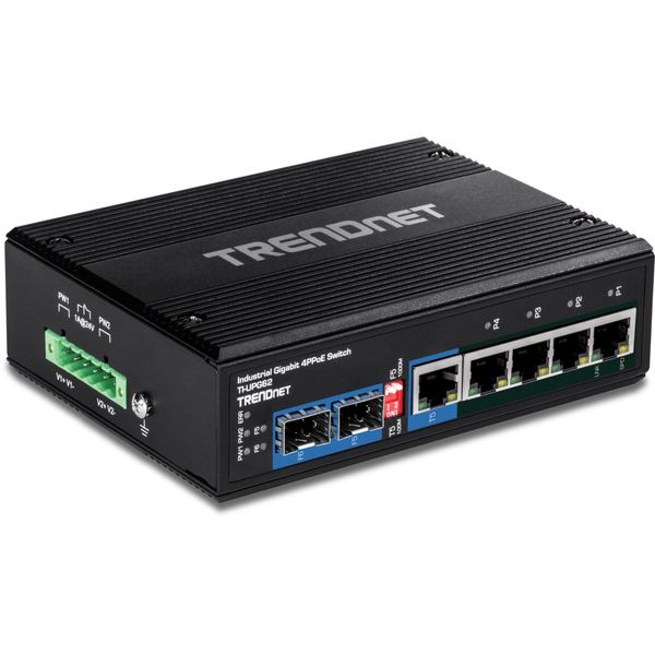 産業用 6ポート ギガビット PoE++ DINレールスイッチ