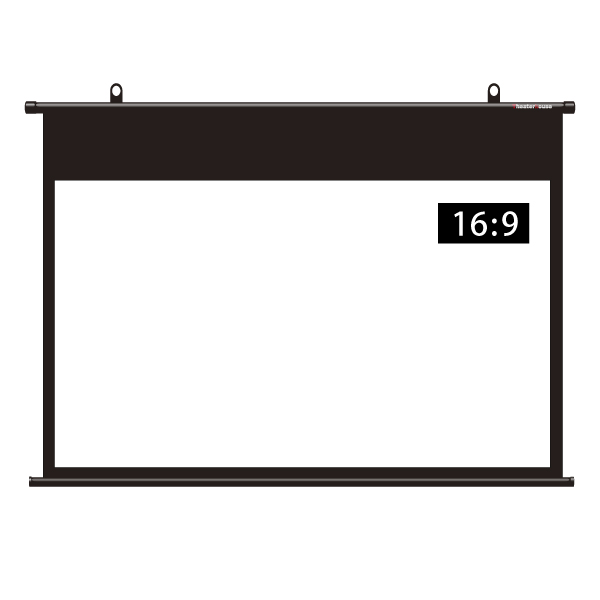 掛け軸型スクリーン ワイド150インチ ブラックマスク付き
