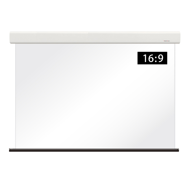 電動タイプケースつき リア投影スクリーン ワイド90インチ