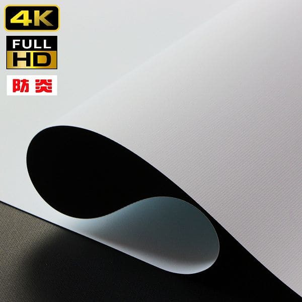 壁スイッチケース付き電動スクリーン 16:9 90インチ ブラックマスク付き