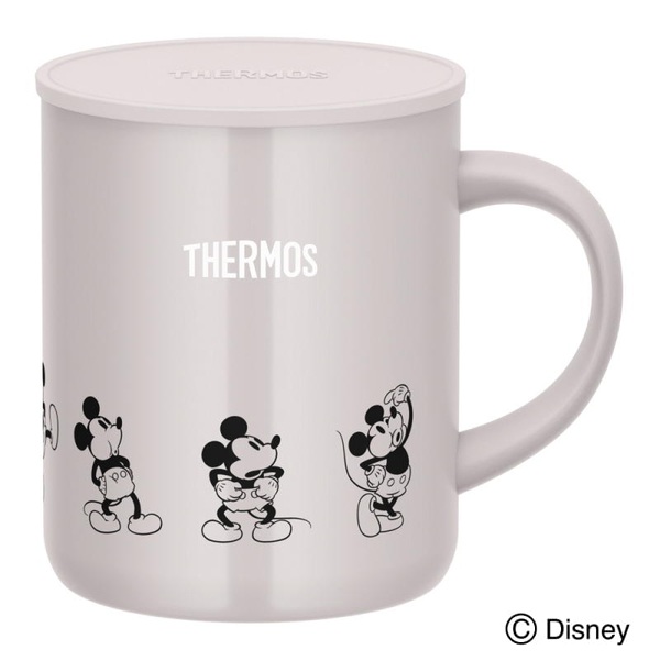 真空断熱マグカップ 350ml ホワイトベージュ ミッキーデザイン