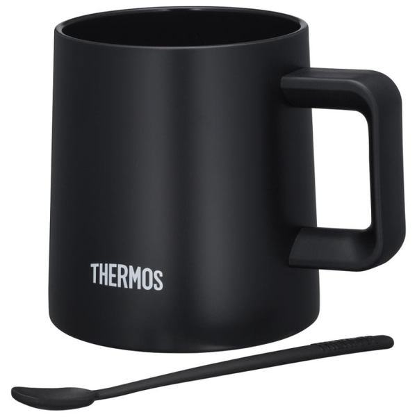 真空断熱マグカップ 350ml ブラック マドラー付 (食洗機対応)