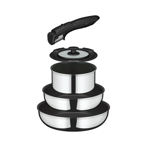 取っ手のとれるフライパン 5点セット 深型 ステンレス (IH・ガス対応 / 食洗機対応)