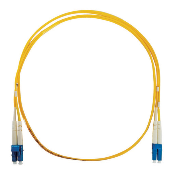 両端LCコネクタ付デュプレックスパッチケーブル SM9/125 黄色 3m