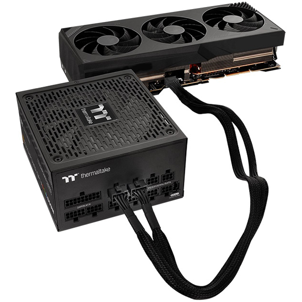 PCIe 5.0 スプリッターケーブル Sleeved PCIe Gen 5 Splitter Cable (Dual 8Pin to 12+4Pin) 60cm