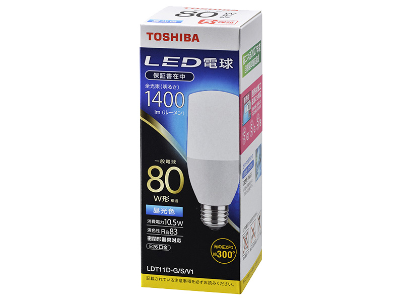 LED電球 T形E26 全方向300度 80W形相当 昼光色